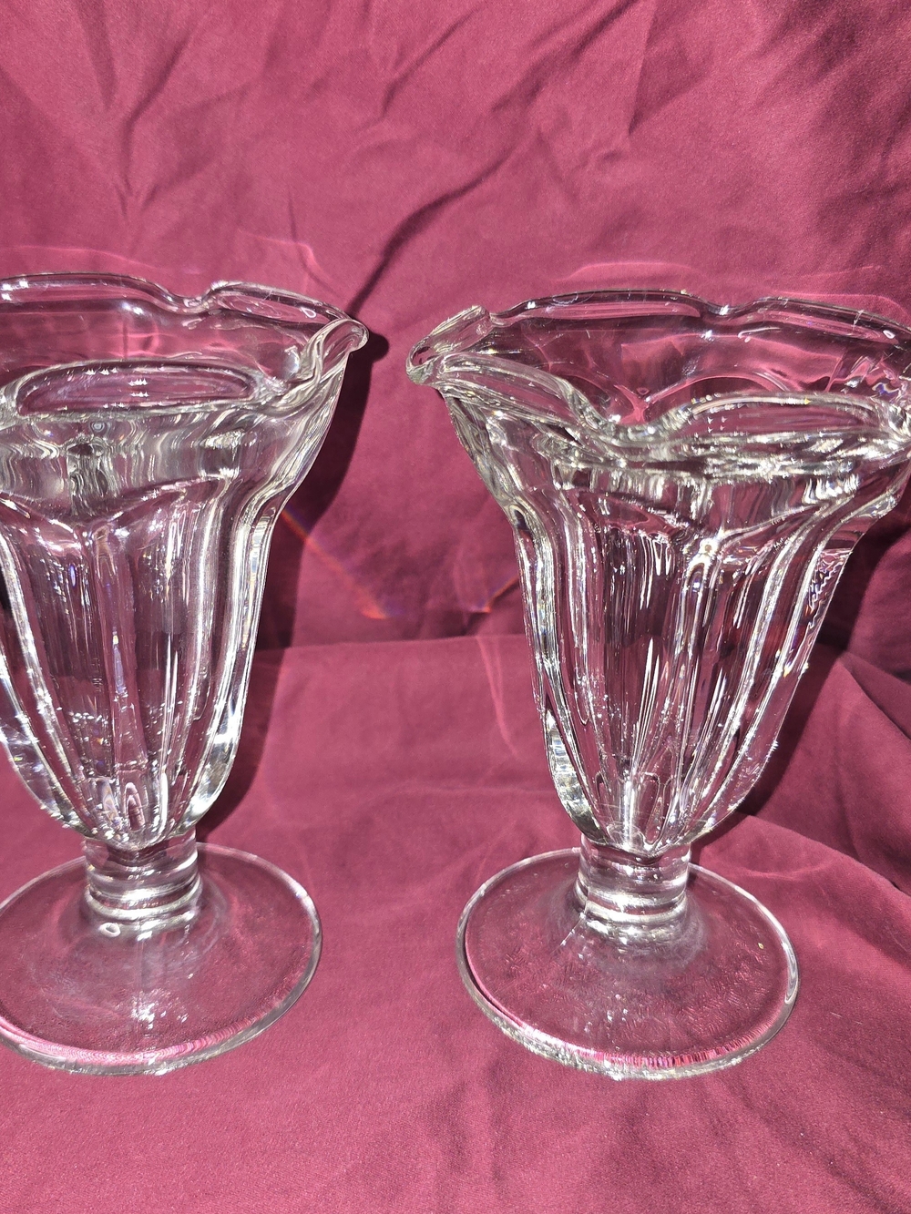Clear Glass Sundae Dessert Dishes – Scalloped Rim